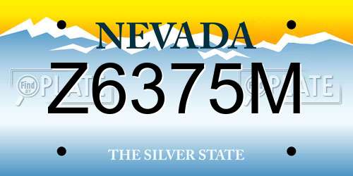 Z6375M Nevada License Plate