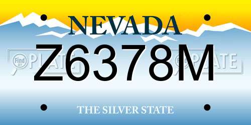 Z6378M Nevada License Plate