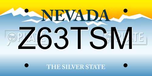 Z63TSM Nevada License Plate