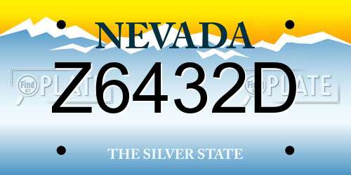 Z6432D Nevada License Plate