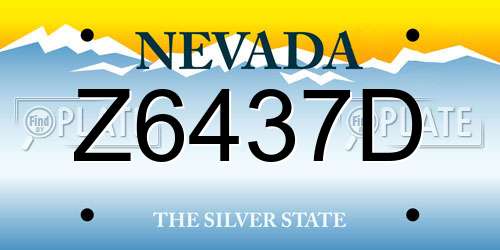 Z6437D Nevada License Plate