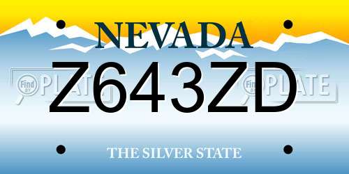 Z643ZD Nevada License Plate