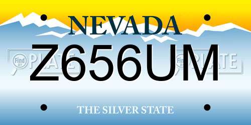 Z656UM Nevada License Plate