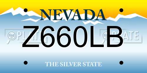 Z660LB Nevada License Plate