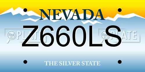 Z660LS Nevada License Plate