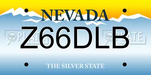Z66DLB Nevada License Plate