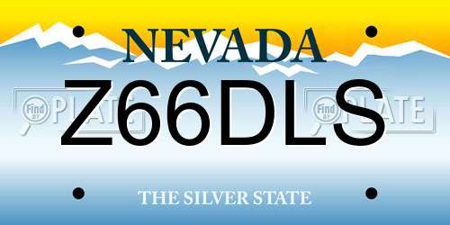 Z66DLS Nevada License Plate
