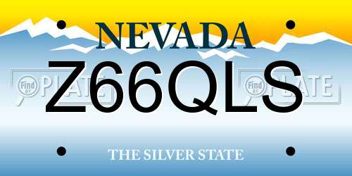 Z66QLS Nevada License Plate
