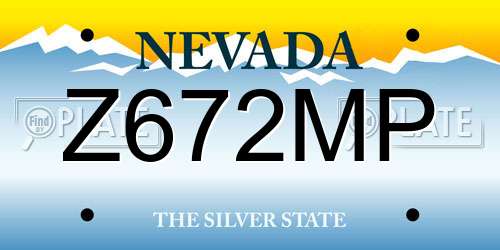 Z672MP Nevada License Plate