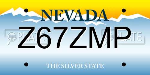 Z67ZMP Nevada License Plate