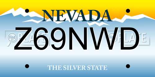 Z69NWD Nevada License Plate