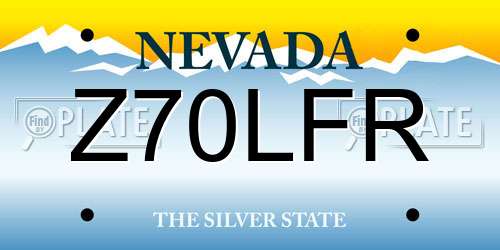 Z70LFR Nevada License Plate