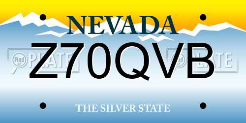 Z70QVB Nevada License Plate