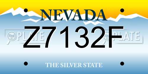 Z7132F Nevada License Plate