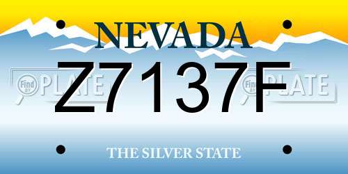 Z7137F Nevada License Plate