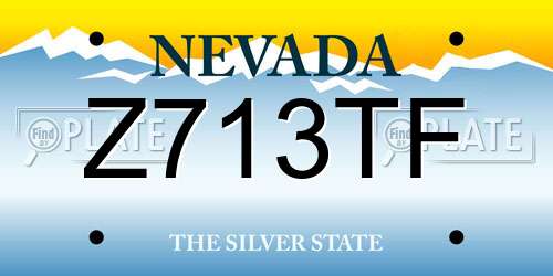 Z713TF Nevada License Plate