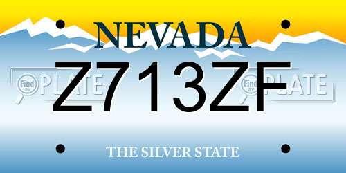 Z713ZF Nevada License Plate