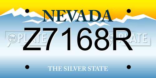 Z7168R Nevada License Plate