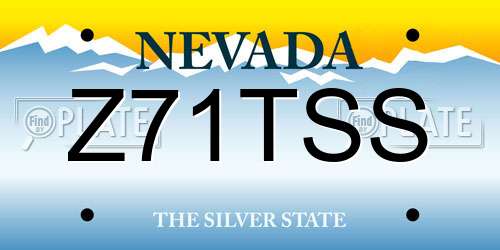 Z71TSS Nevada License Plate