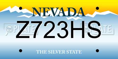 Z723HS Nevada License Plate