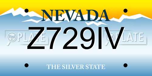 Z729IV Nevada License Plate