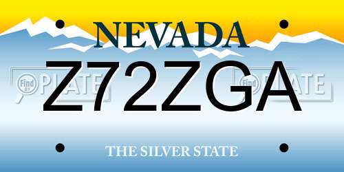 Z72ZGA Nevada License Plate