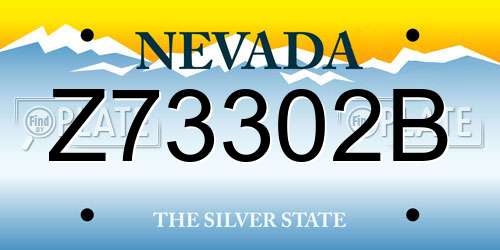 Z73302B Nevada License Plate
