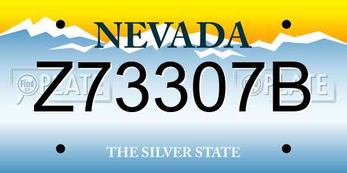 Z73307B Nevada License Plate