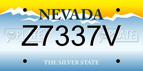 Z7337V Nevada License Plate