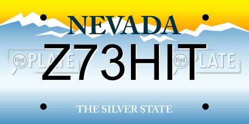 Z73HIT Nevada License Plate