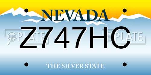 Z747HC Nevada License Plate