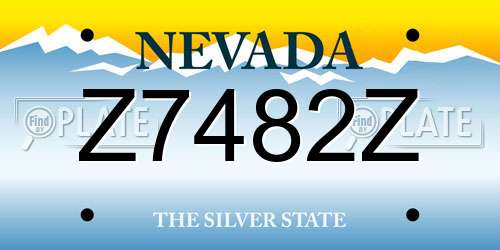 Z7482Z Nevada License Plate