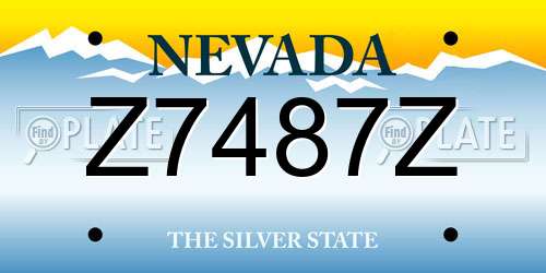 Z7487Z Nevada License Plate
