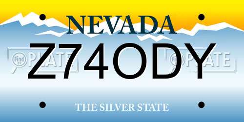 Z74ODY Nevada License Plate