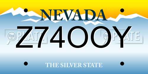 Z74OOY Nevada License Plate