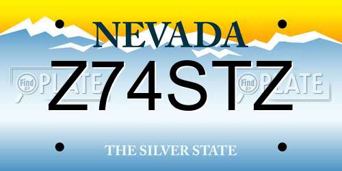 Z74STZ Nevada License Plate