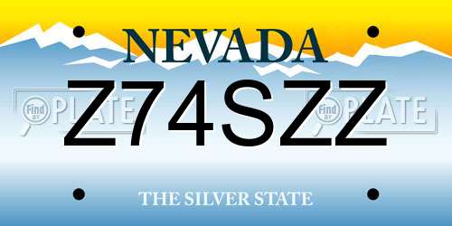 Z74SZZ Nevada License Plate