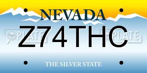 Z74THC Nevada License Plate