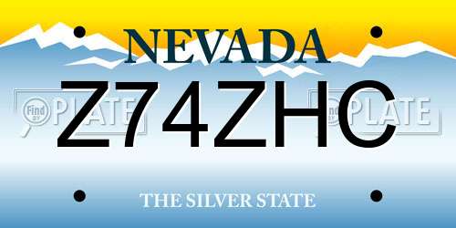 Z74ZHC Nevada License Plate