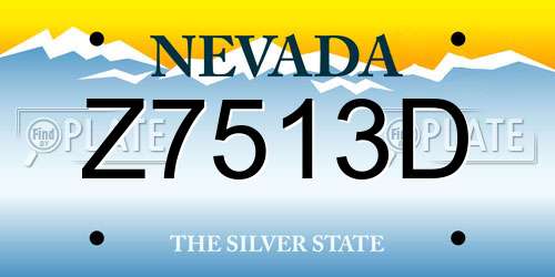Z7513D Nevada License Plate