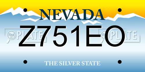Z751EO Nevada License Plate