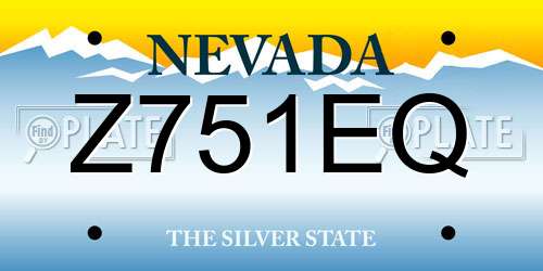 Z751EQ Nevada License Plate