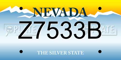 Z7533B Nevada License Plate