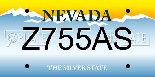 Z755AS Nevada License Plate