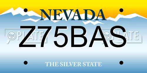 Z75BAS Nevada License Plate