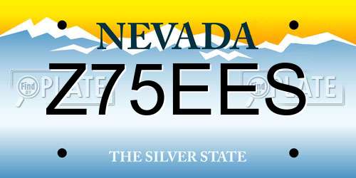 Z75EES Nevada License Plate