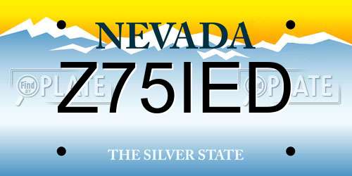 Z75IED Nevada License Plate
