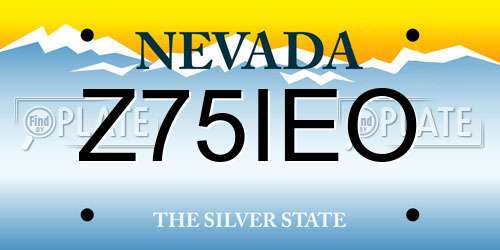 Z75IEO Nevada License Plate
