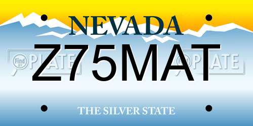 Z75MAT Nevada License Plate