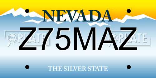 Z75MAZ Nevada License Plate